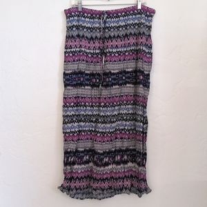 Mossimo Purple and Pink Boho Maxi Skirt